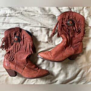 Vintage Acme Fringe Western Boots